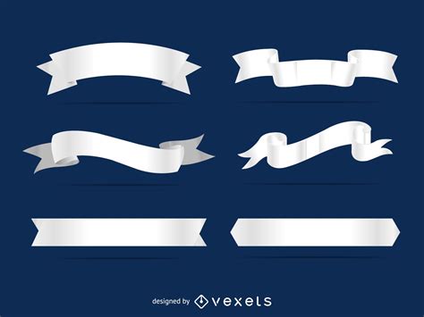 White Ribbons Vector Download