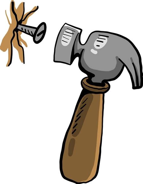 Download Hammer And Nail Illustration Vector On White Background For