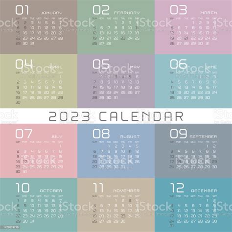Calendar Template For 2023 Year Stock Illustration Download Image Now