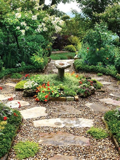 Flagstone Pebble Path Large Flagstone Pavers Surrounded By Pea Gravel