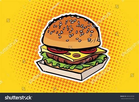 Burger Pop Art Illustration Pop Art Stock Vector Royalty Free