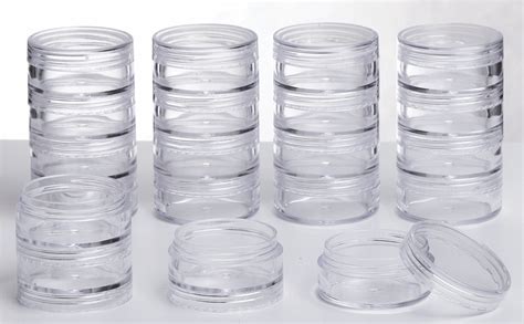 5 Set 20 Pieces Stackable Cosmetic Containers With Screw