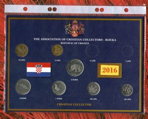 Croatia Hrvatska Kroatien Coin Set 5 10 20 50 Lipa 1 2 5 Kuna 2016 G