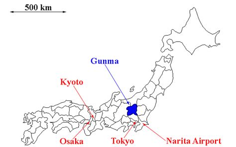 Click here for a map with all onsen (takes some time !) or click on the map to focus on a specific region. Japan! Gunma province, Tatebayashi