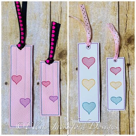 Set Of Two Heart Bookmarks Products Swak Embroidery Ellia Jacksford