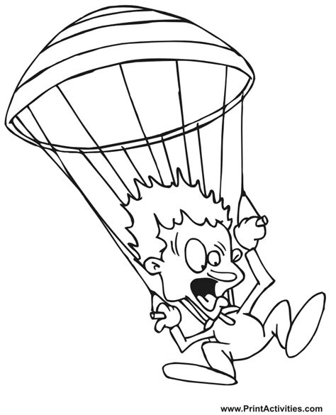 Parachute Coloring Coloring Pages