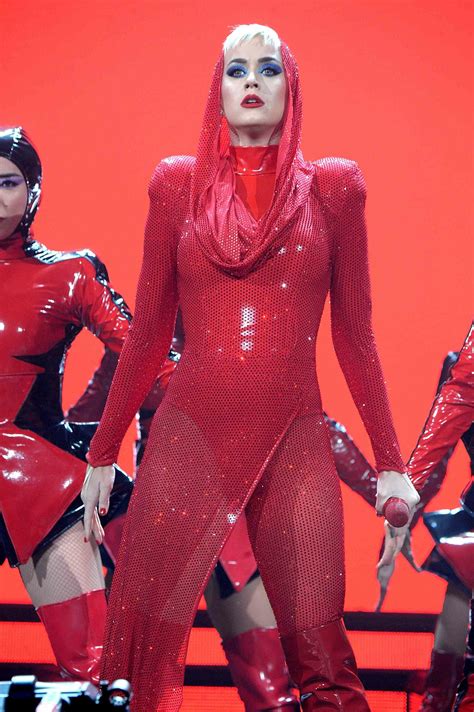 Katy Perry Kicks Off Witness Tour In Sexy Red Bodysuit See All Her
