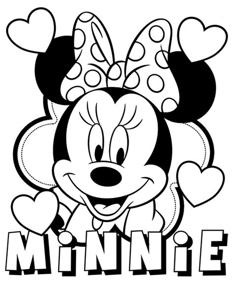 Minnie Mouse Coloring Page Printable Minimalist Blank Printable