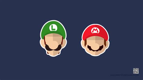 Mario And Luigi Flat Design Wallpaper By Ivanomatt147 On Deviantart