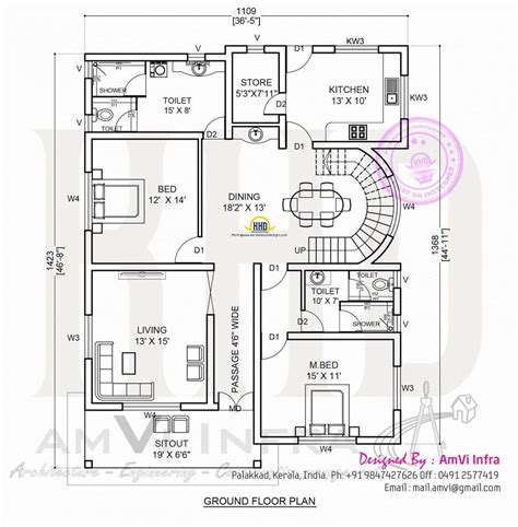Four Bedroom Duplex Floor Plan Floorplansclick