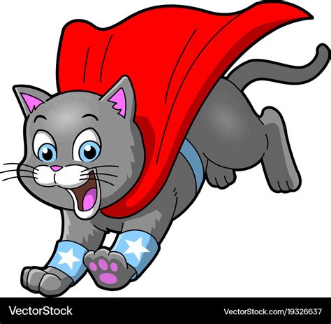 Cat Superhero Pet Cartoon Clipart Royalty Free Vector Image