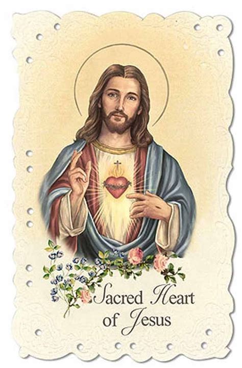 Sacred Heart Of Jesus Vintage Replica Holy Card New Sku Rd059 Sacred