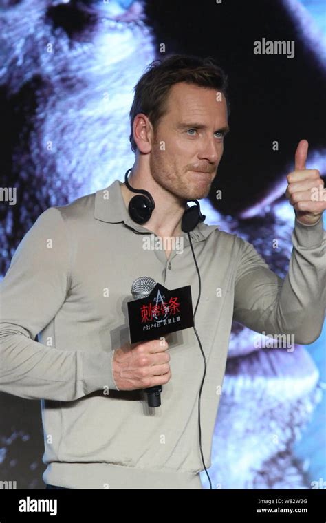 german born irish actor michael fassbender attends a press conference for his movie assassin s