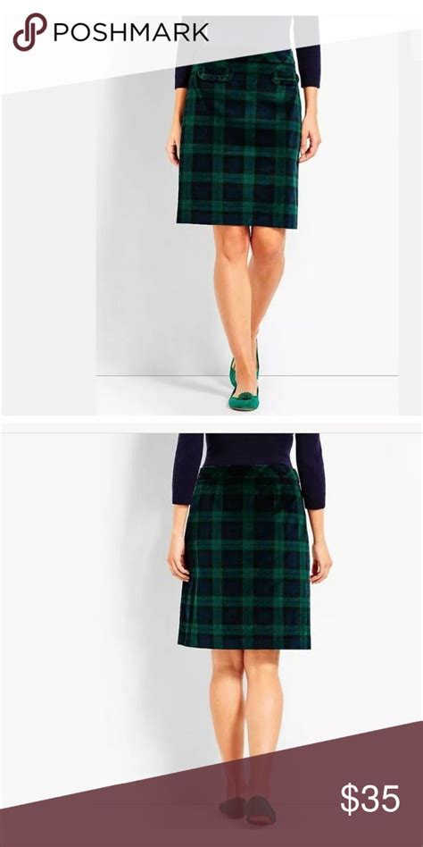 Talbots Velvet Plaid Skirt Nwt Plaid Skirts Velvet Skirt Skirts