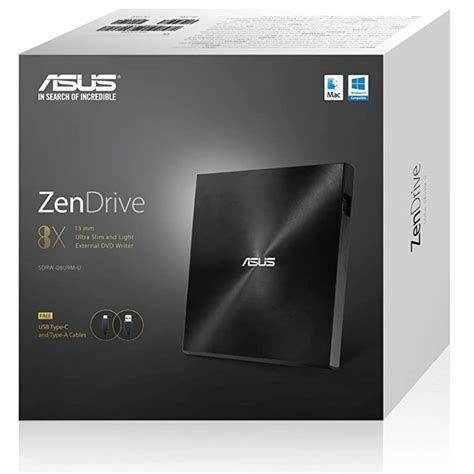 Asus Zendrive External 8x Dvd Burner Drive Rw With M Disc Support