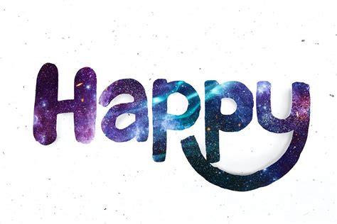 Happy Word Galaxy Typography Font Free Image By Busbus