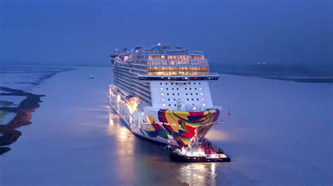 Norwegian Cruise Line's Newest Ship Leaves Shipyard
