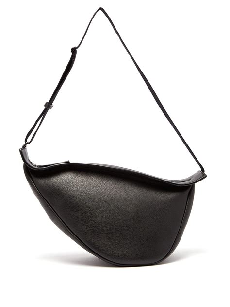 The Row Slouchy Banana Leather Cross Body Bag In Black Lyst Canada