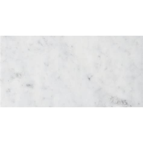 Bianco Carrara Polished Marble Tiles 12x24 Inch Stonelluxe