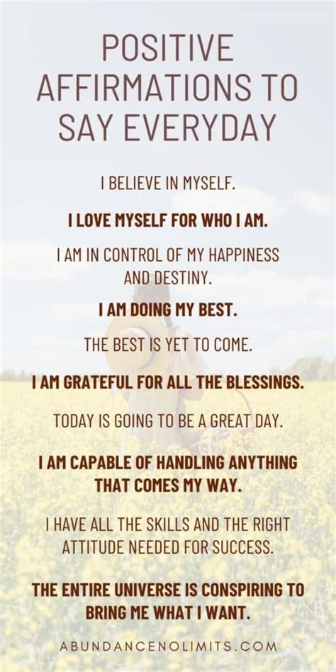 10 Positive Affirmations To Say Everyday