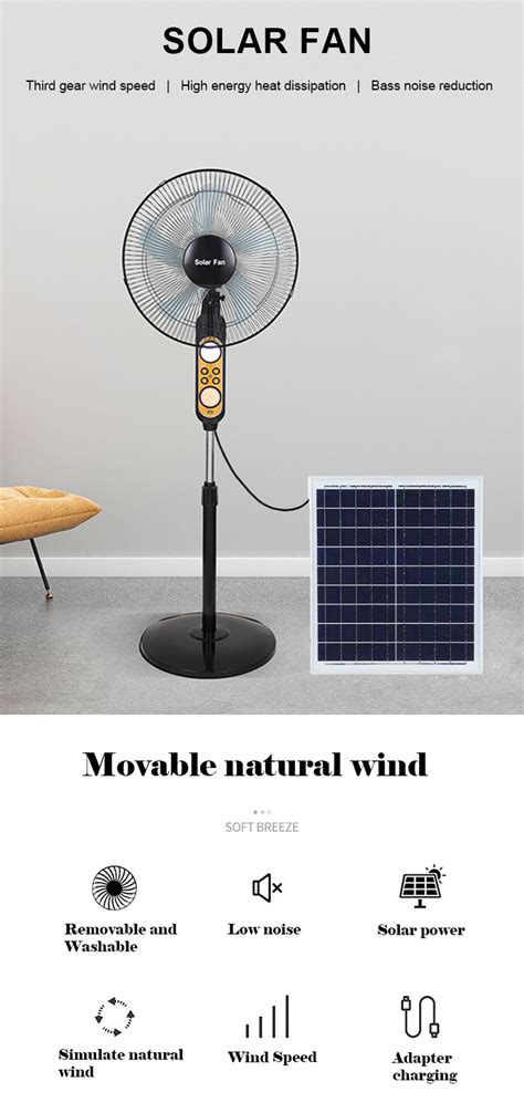 16 Inch 12v Dc Solar Fan Solar Powered Ac Dc Rechargeable Fan Price Cheap Stand Solar Fan With