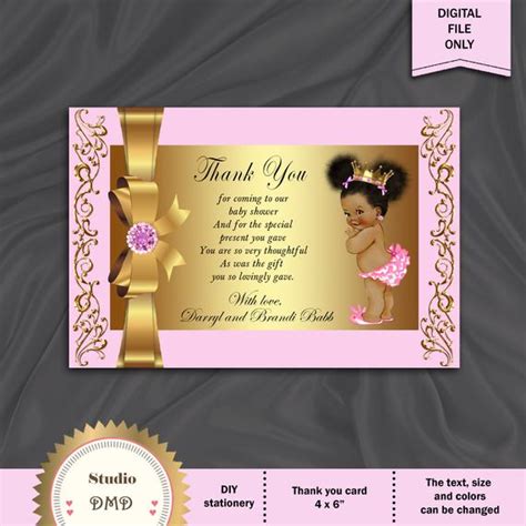 See more ideas about baby shower cards, baby cards, cards. Printable Baby Shower Thank You Card Little Princess Royal | Etsy