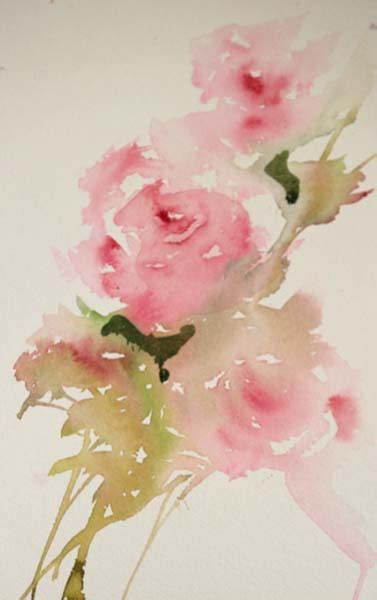 Watercolours With Life Painting Roses In A Loose Style Foliage