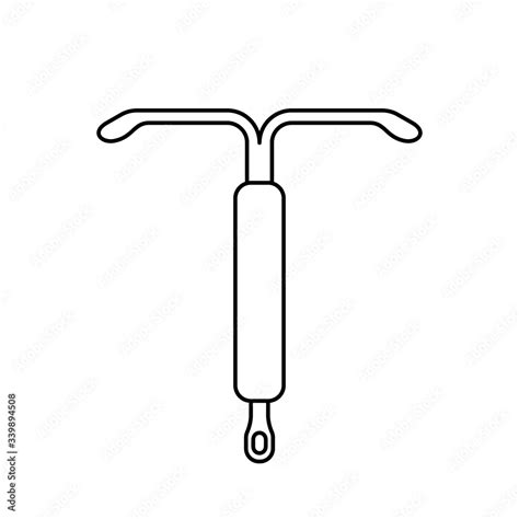 Intrauterine Device Icon Linear Logo Of T Shaped Iud Black Simple Illustration Of Vaginal