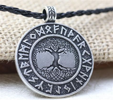 Yggdrasil Rune Necklace Viking Necklace Tree Of Life Viking Pendant Viking Jewelry Viking