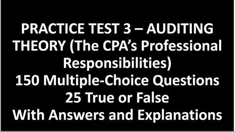 Practice Test 3 Auditing Theory Cpa Reviewer The Cpas Professional
