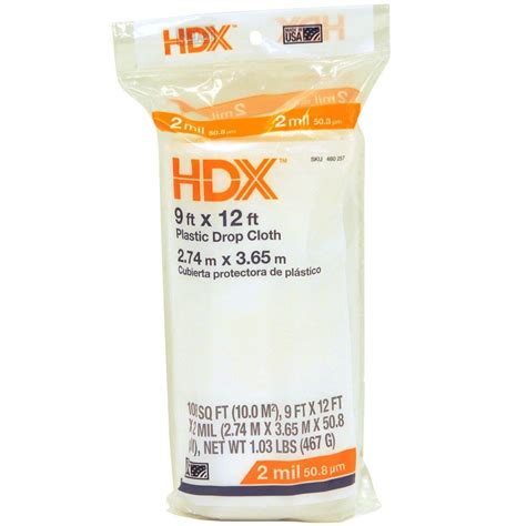 Hdx 9 Ft X 12 Ft 2 Mil Drop Cloth Dchd 2 The Home Depot