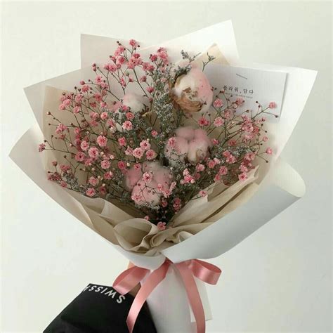 Pink Aesthetic Boquet Flowers Pastel Light Korean Soft