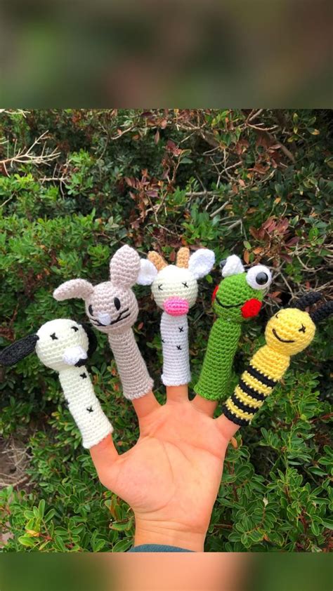 Crochet Finger Puppets Educational Farm Animals Finger Puppet Set