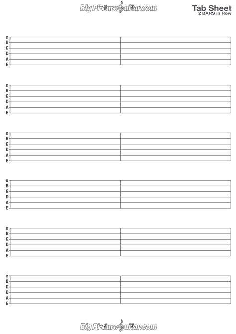 Guitar composition book blank guitar tabs sheet music. Tab Sheets Blank | big picture guitar