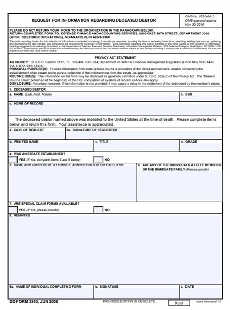 Download Fillable Dd Form 2840