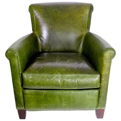 Shop with afterpay on eligible items. Antique French Distressed Emerald Green Leather Club Chair ...