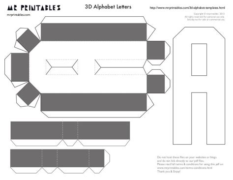 Cut Out Printable 3d Letters Template Printable Templates