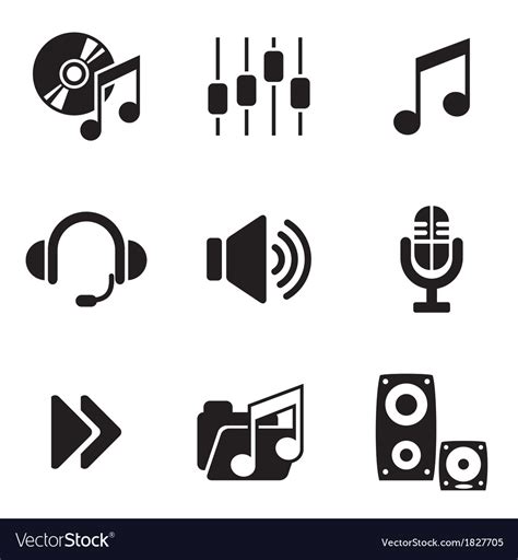 Computer Audio Icons Royalty Free Vector Image