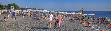 Beach In Sochi In The Summer Microdistrict Mamayka Russia Editorial