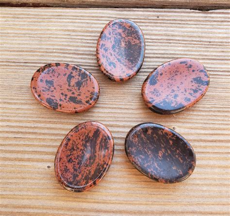 Mahogany Obsidian Worry Stone Natural Stone Hand Carved Gemstone Worry