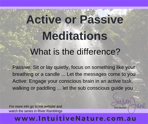 There Are Two Main Types Of Meditations Active And Passive Active