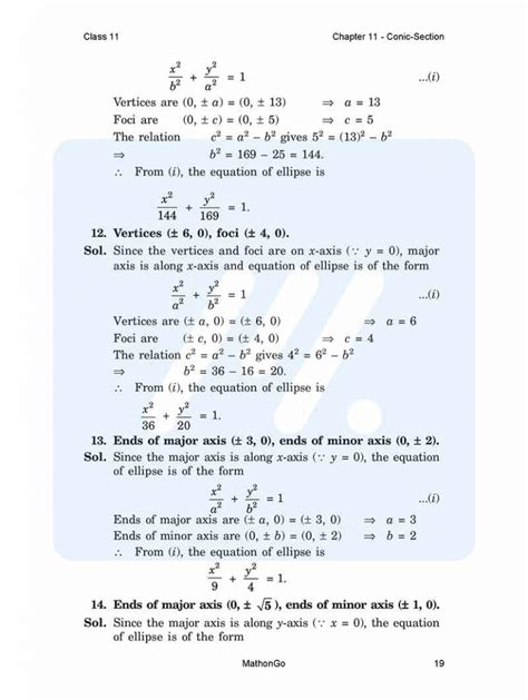 Ncert Solutions For Class 11 Maths Chapter 11 Conic Sections Pdf Download