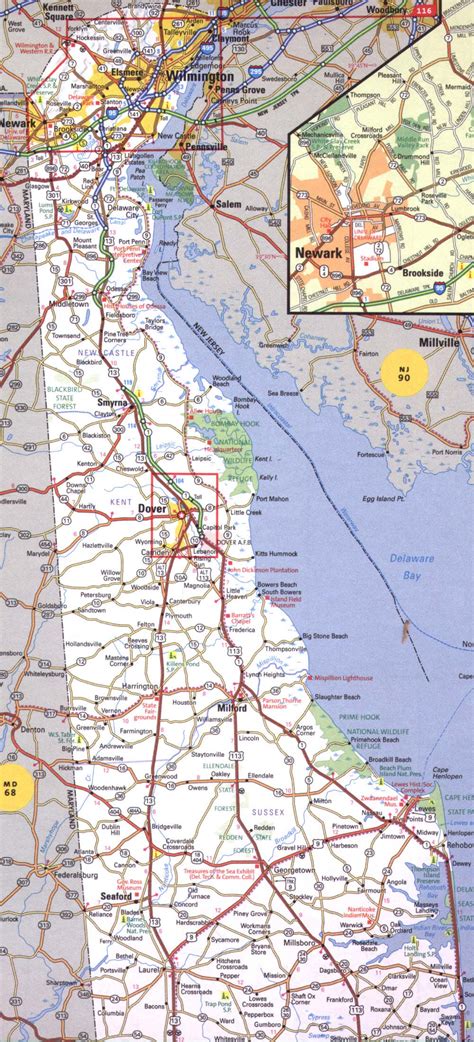 Map Of Delaware Free Highway Road Map De With Cities