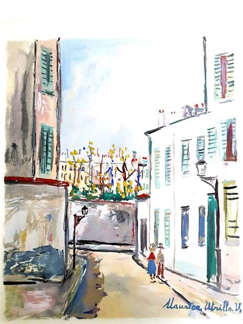After Maurice Utrillo Inspired Village Of Montmartre Pochoir At