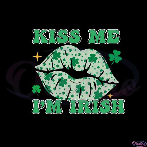 Colors Kiss Me Im Irish St Patricks Day Shamrock Lip Svg
