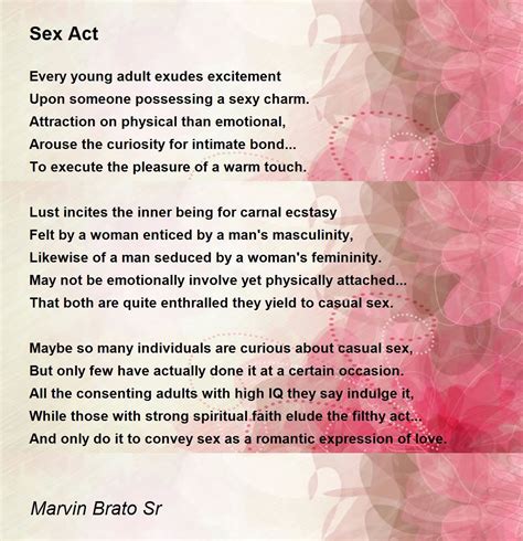 Sex Act Poem By Marvin Brato Sr Poem Hunter