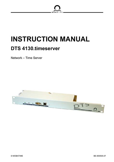 Instruction Manual Dts 4130timeserver Manualzz