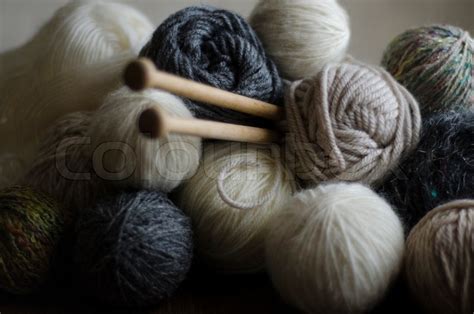 Knitting Needles And Wool Stock Photo Colourbox