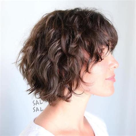 60 styles and cuts for naturally curly hair. Layered Messy Bob For Wavy Hair | Short shag hairstyles ...