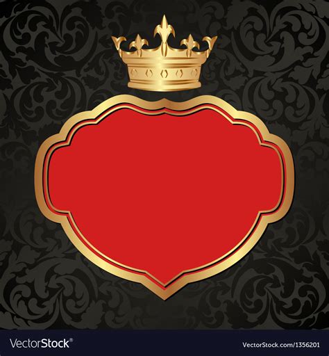 Black And Red Background With Golden Crown Vector Image